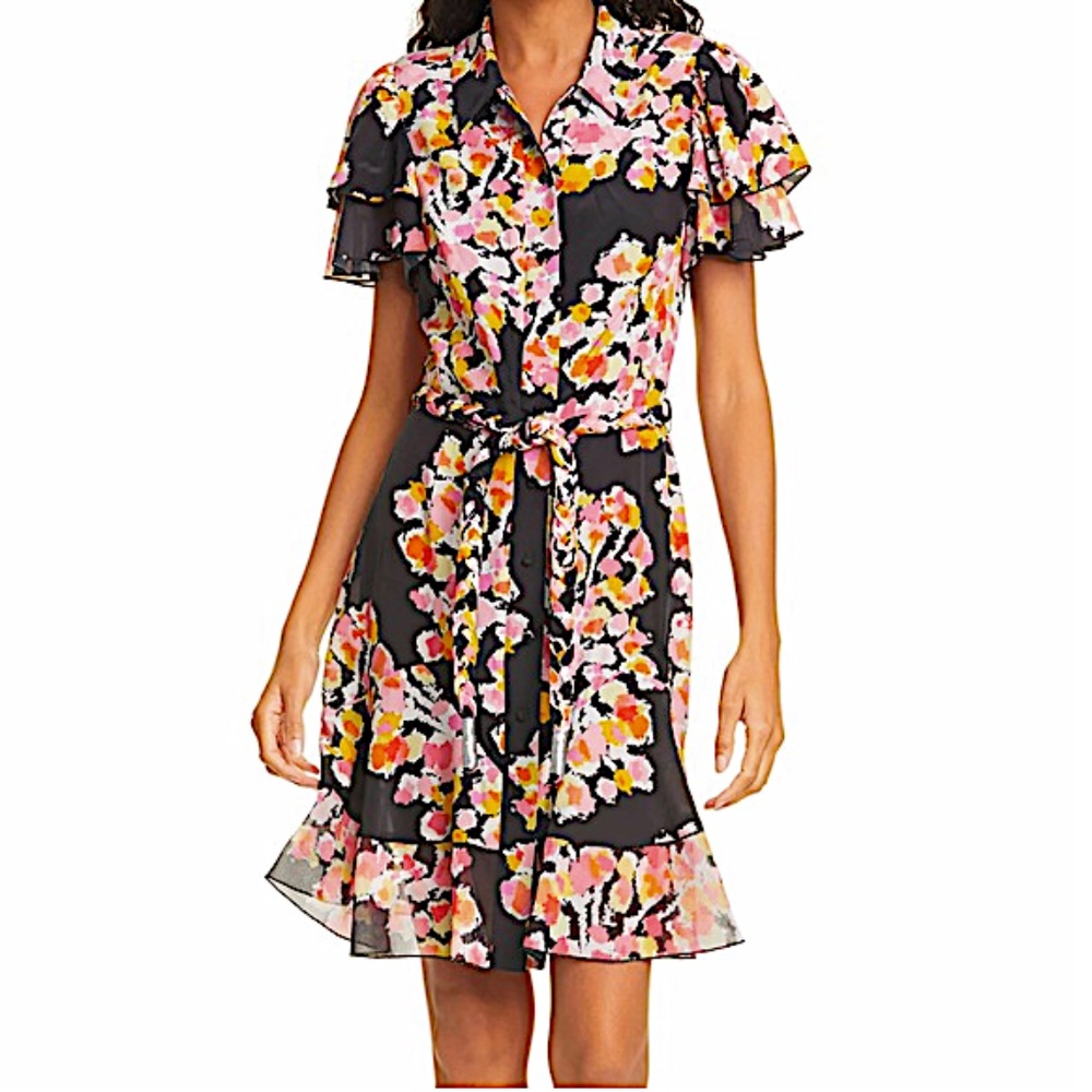 Dyvna Print Silk Shirtdress